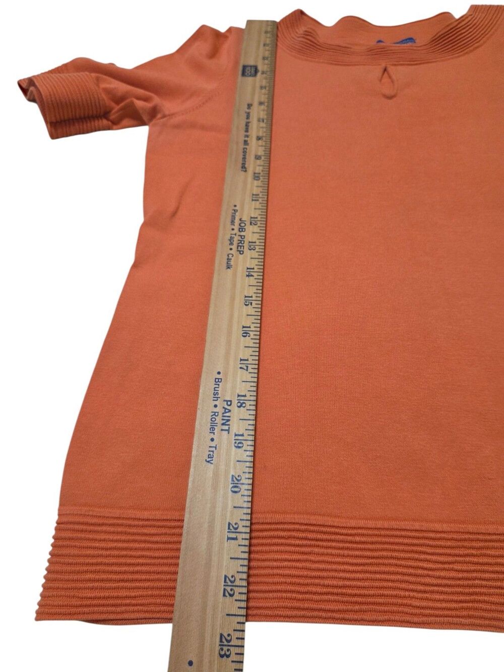 Pendleton Short Sleeve Sweater Women's S Silk Blend Orange Keyhole Neck C35.1 - Picture 5 of 9